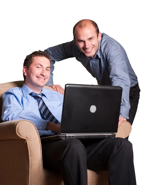 Happy young businessmen — Stock Photo, Image
