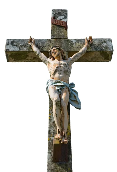 Jesus Christ in a granite cross — Stock Photo, Image