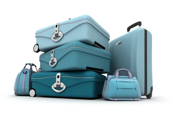Bagaż w odcieniach niebieskiego — Zdjęcie stockowe