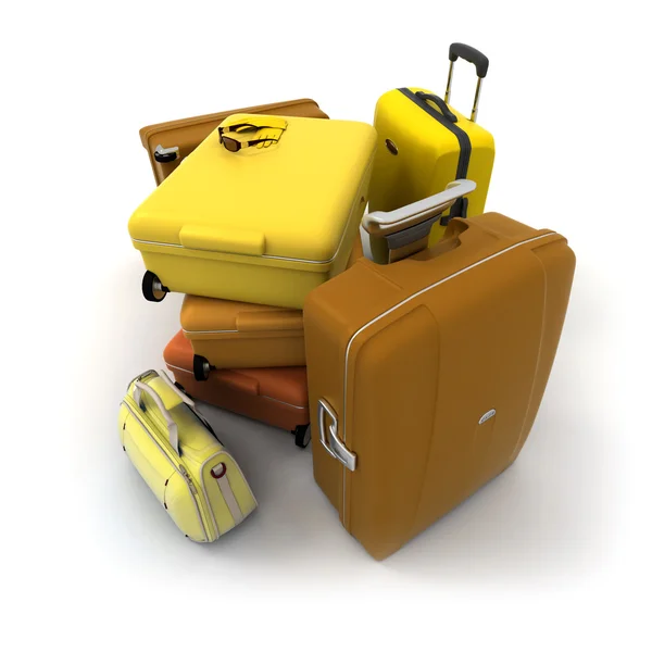 Luggage kit in autumn colors — Stock Photo, Image