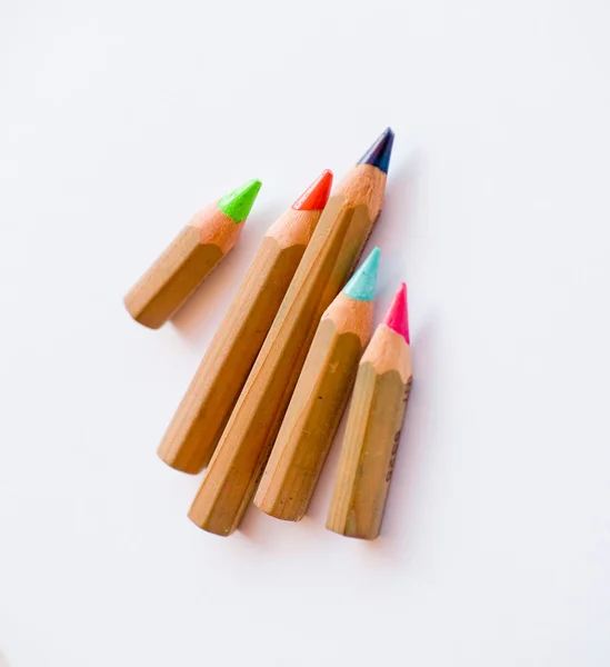Eski ahşap renkli kalemler — Stok fotoğraf