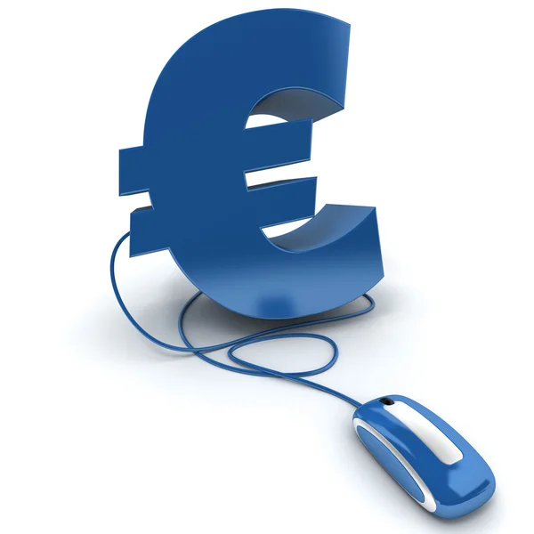 Euro azul en línea — Foto de Stock