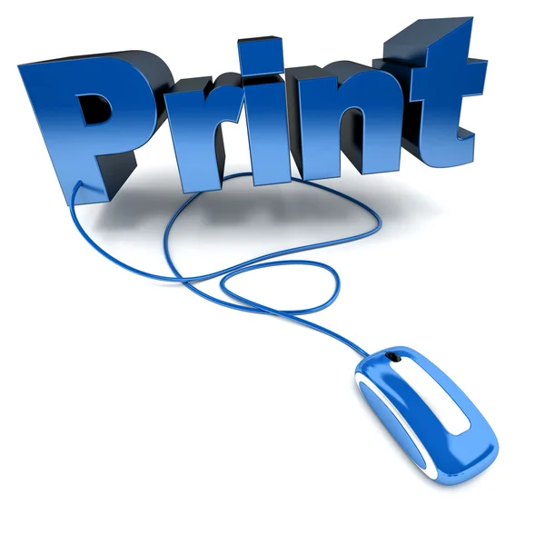Online drukowanie w kolorze niebieskim — Zdjęcie stockowe