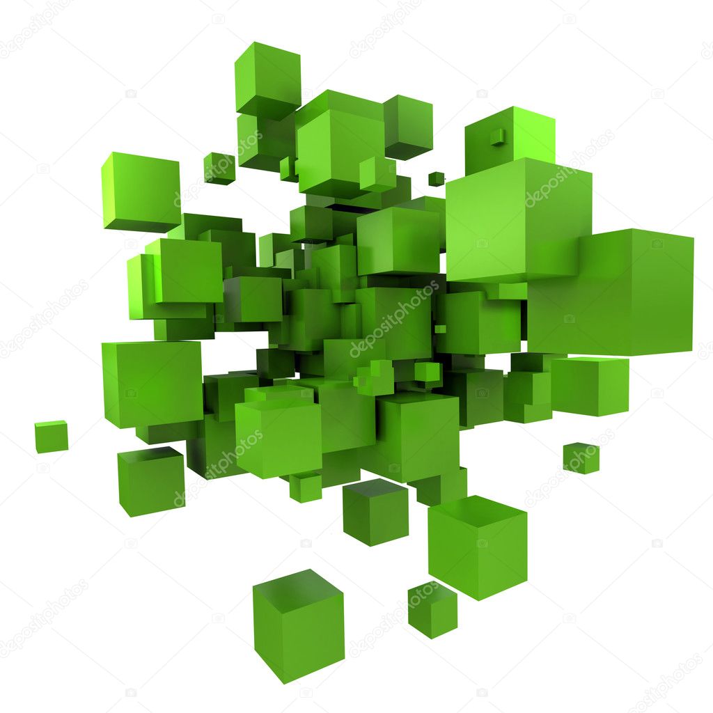 Green cubic background