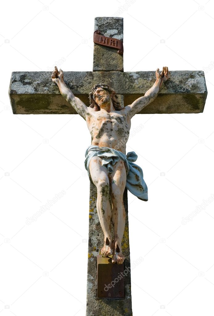 Jesus Christ in a granite cross
