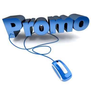 Online Promo in blue clipart