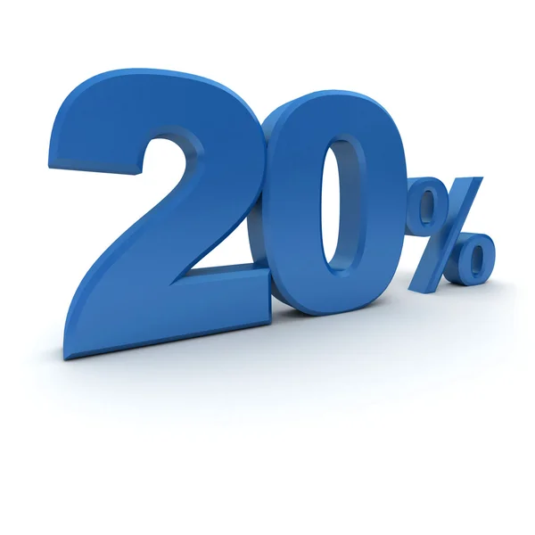 20% in blauw — Stockfoto