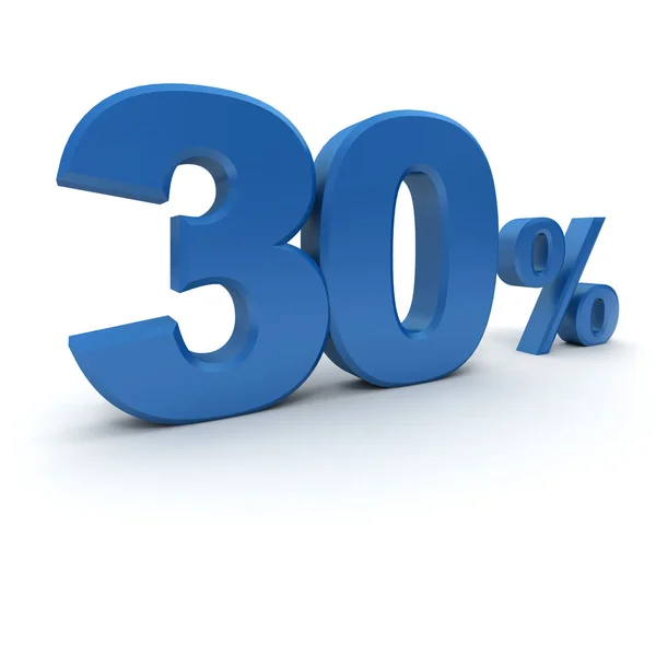 30% in blauw — Stockfoto