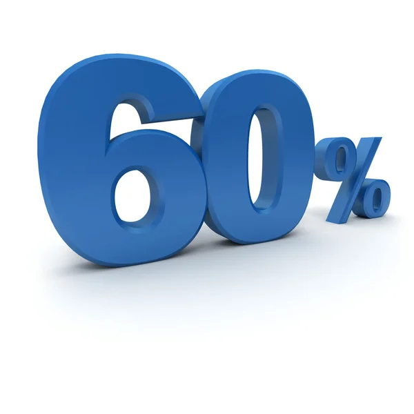 60% in blauw — Stockfoto