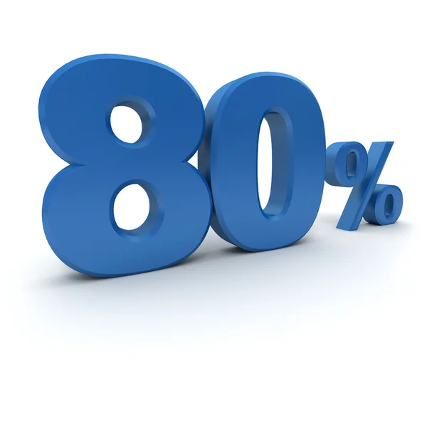 80% in blauw — Stockfoto