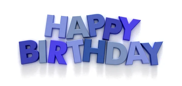 Синими большими буквами поздравляем с днем рождения — стоковое фото
