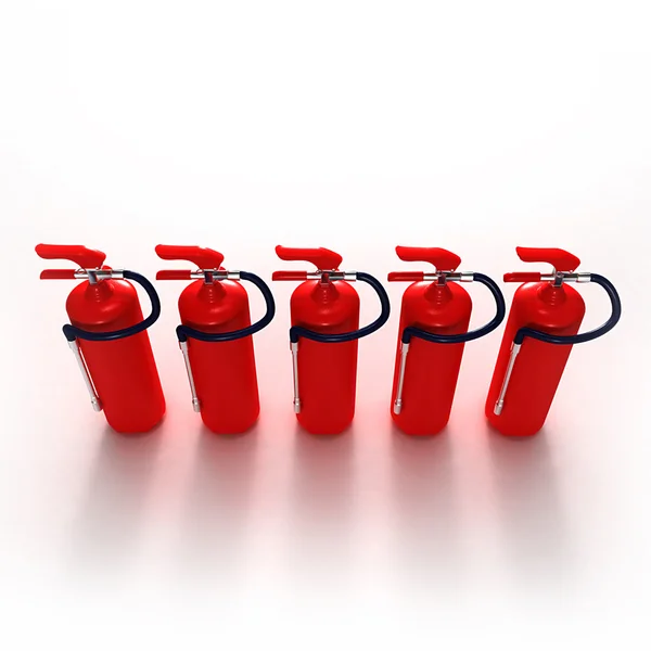 Line of fire extinguishers — Stock Photo, Image