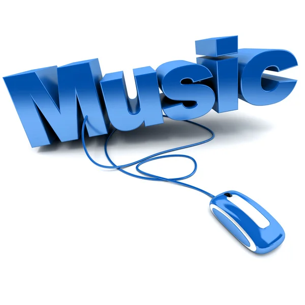 Música en línea en azul — Foto de Stock