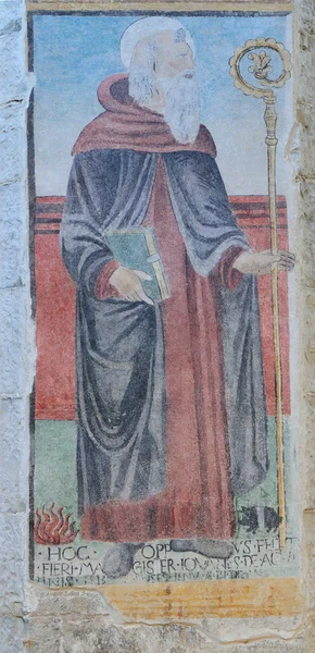 Sant'Antonio Abate μεσαιωνική τοιχογραφία — Φωτογραφία Αρχείου
