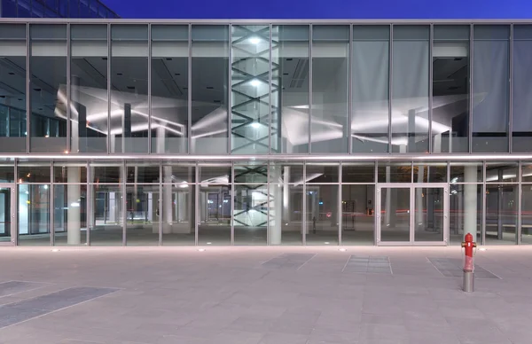 stock image Details of modern buildings in Brescia at dusk