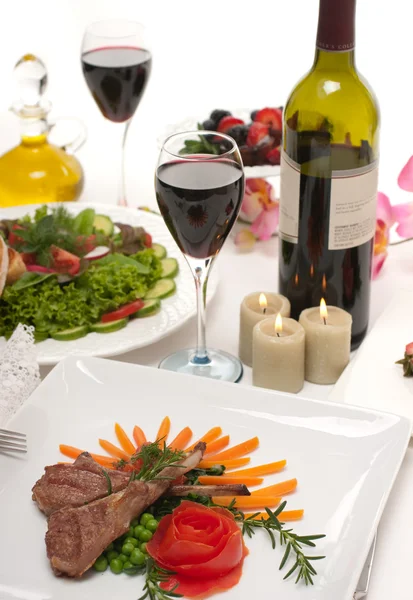Lamb Chops and Wine — Stock Photo, Image