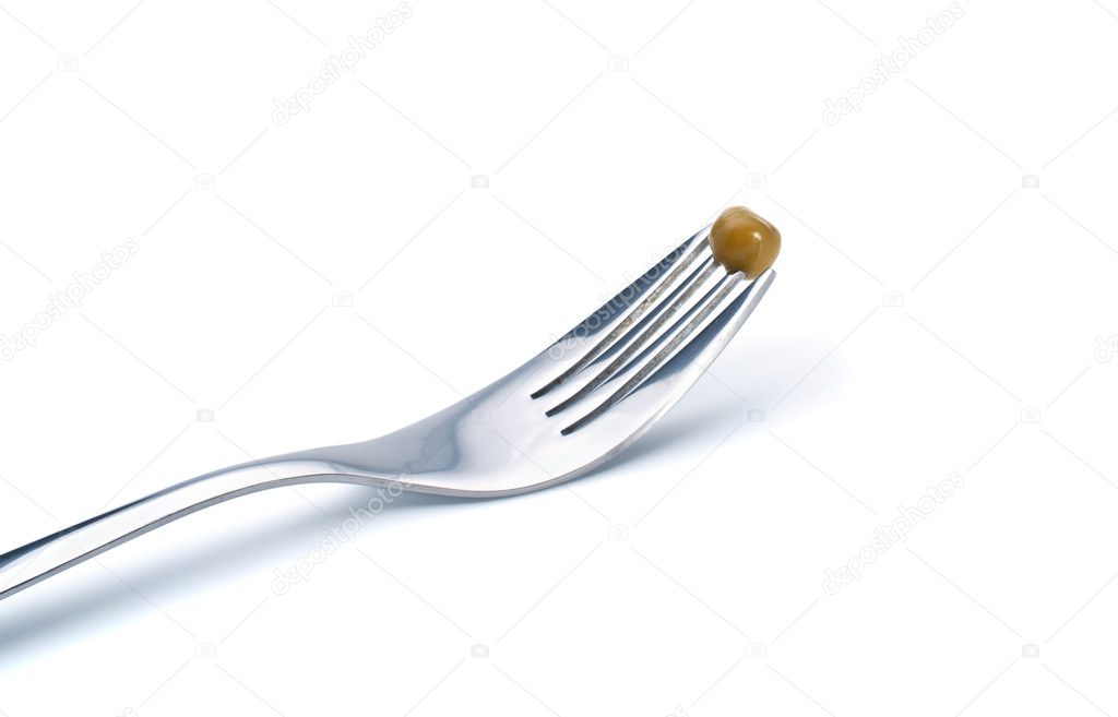 Fork with preserved pea
