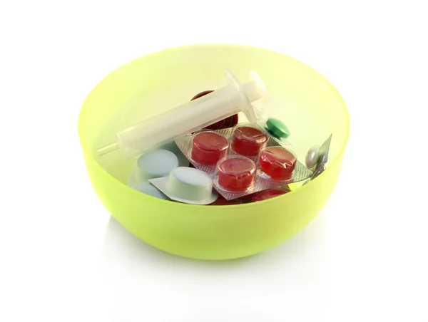 Pills in a bowl — Stock Photo, Image