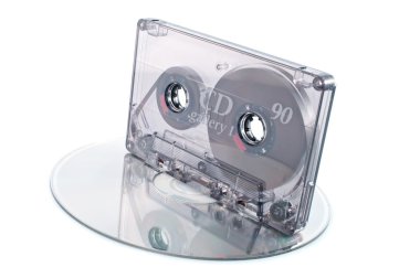 Tape cassette and digital compact disc clipart