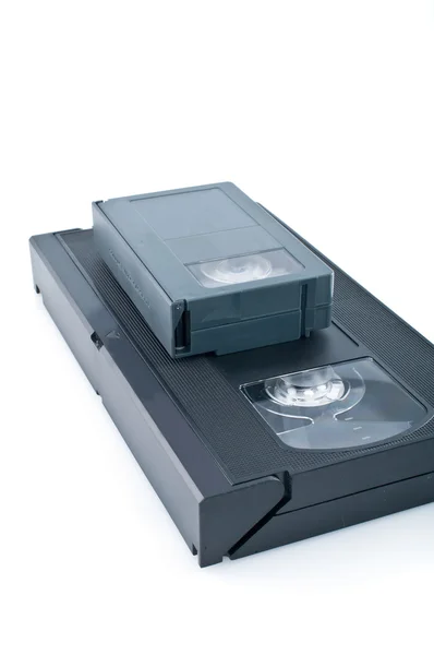 Compact videocassette and VHS — Stock Photo, Image