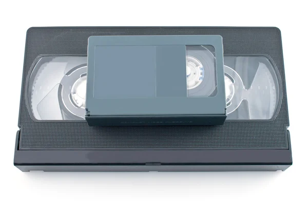 Compact videocassette and VHS — Stock Photo, Image