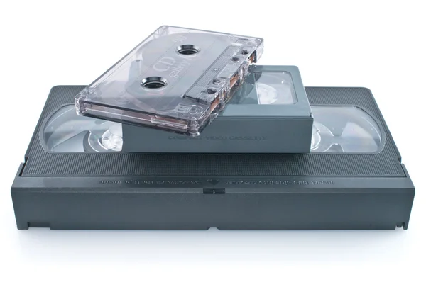 Компактна відеокасета, VHS та касета — стокове фото