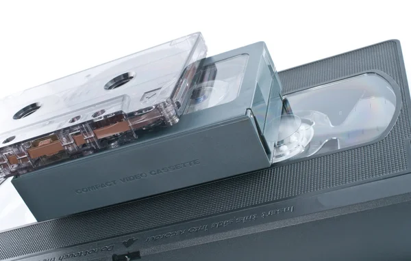 Kompaktowy, kaseta wideo, vhs, kaset — Zdjęcie stockowe
