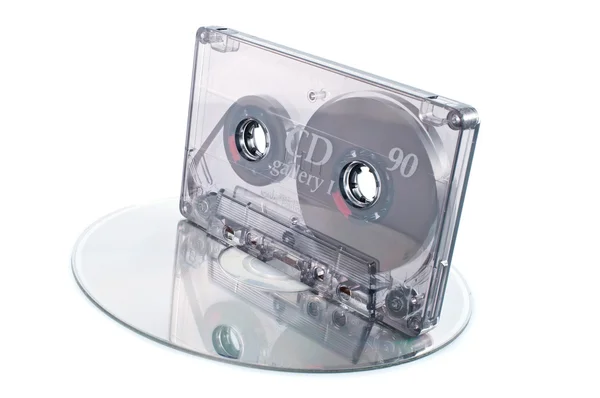 Tape cassette en digitale compact disc — Stockfoto
