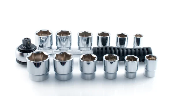 Set of chromeplated wrenches — Stock Photo, Image