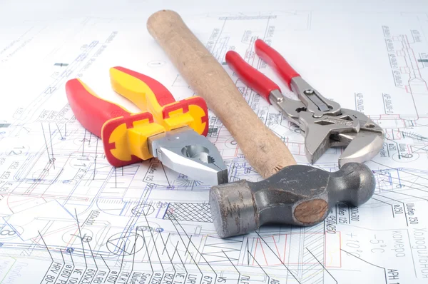 Assorted Tools on diagram — Stock Photo, Image