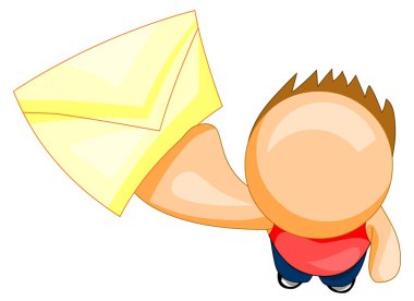 Man with a letter clipart