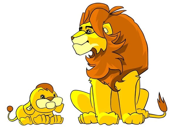 Père lion et son petit fils — Photo