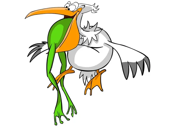 Pelikan złapał żabę — Zdjęcie stockowe