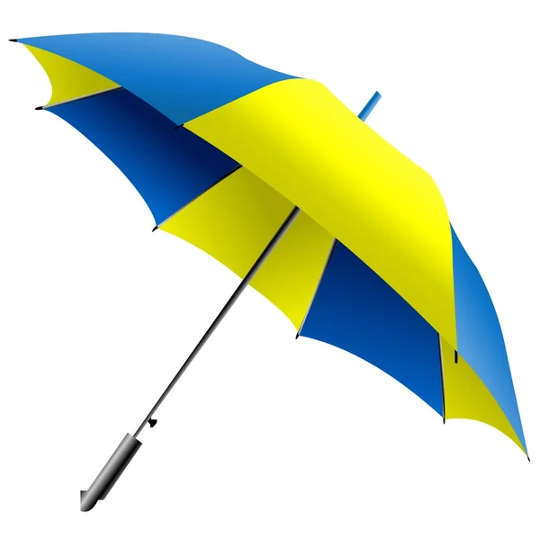Żółto niebieski parasol — Zdjęcie stockowe
