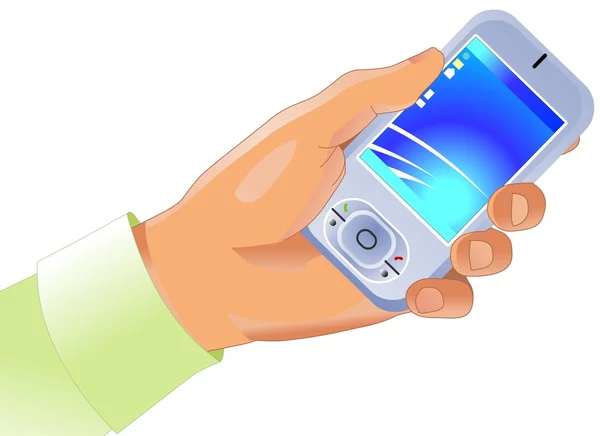 Mobiltelefon i handen — Stockfoto