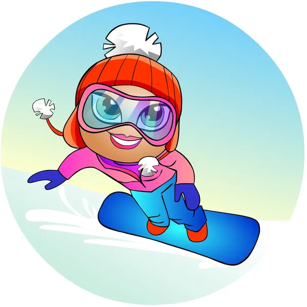 Snowboardista dívka — Stock fotografie
