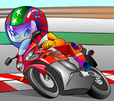 Racing motorcyclist clipart