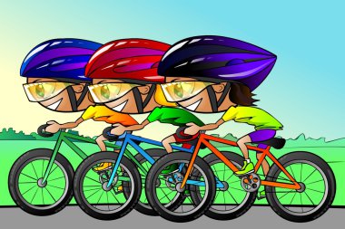 Cycle race clipart