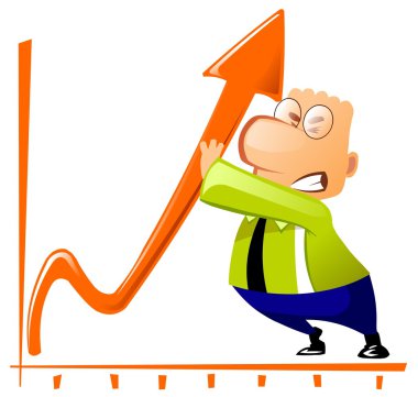 Businessman is trying to change the chart clipart