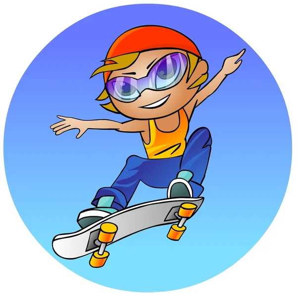 Adolescente sur un skateboard — Photo