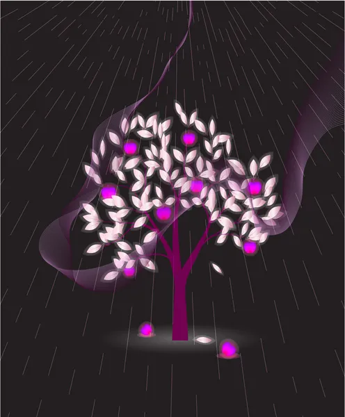 Lila träd — Stock vektor