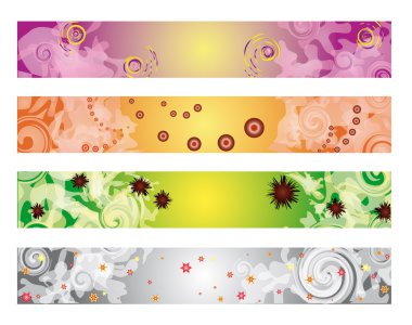 Four colorful banners clipart