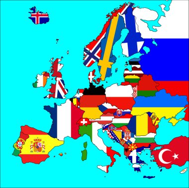 Map of Europe clipart