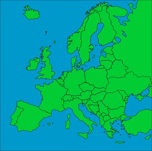 Karta över Europa med gränser — Stockfoto