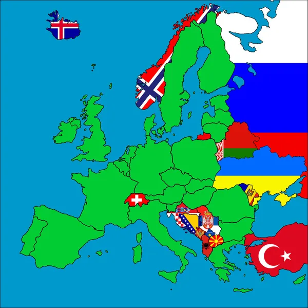 非欧盟成员国家的地图 — 图库照片