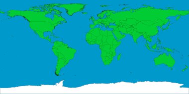 World map with borders clipart