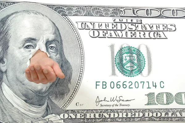 stock image Empty hand, and dollar bill