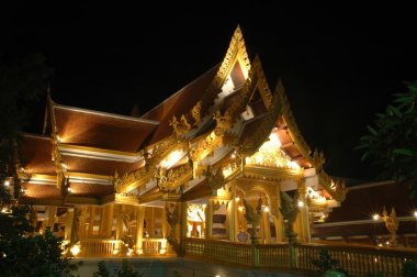 Temple in Thailand by night clipart