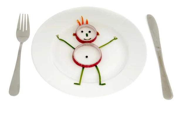 stock image Diet - Vegetable man on dish