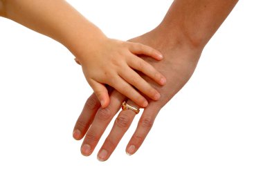 Hands of mother and child clipart